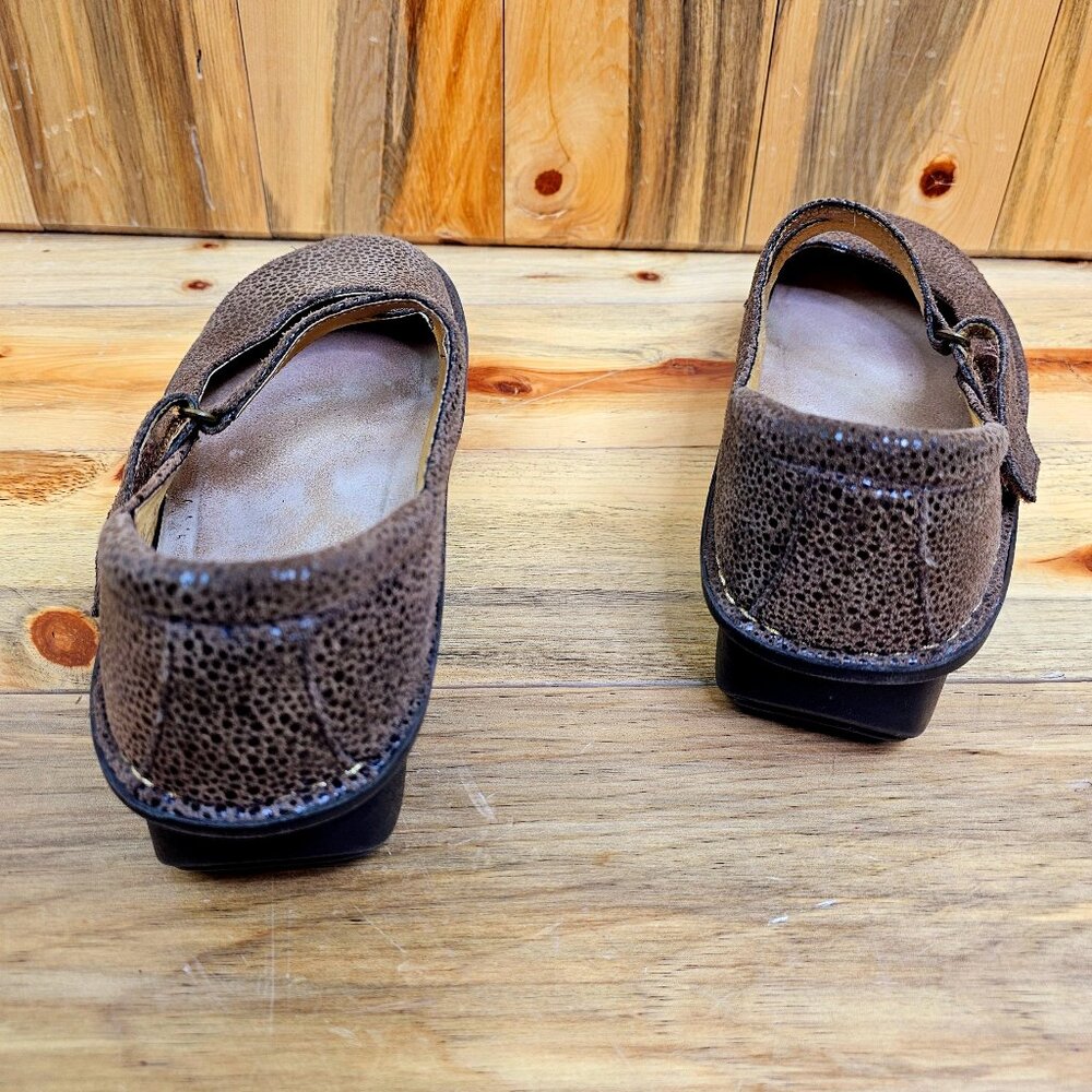 Alegria Mary Jane - Day 562 Sparkly Brown Snake Print Leather Size 42 / 11.5 - Picture 5 of 10